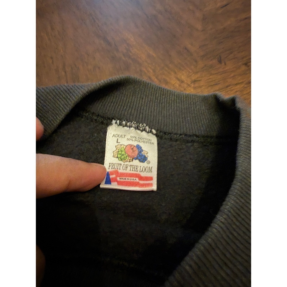 Vintage 1993 Bugs Bunny Classic Fruit of the Loom Sweatshirt‎ Black Mens L USA - Picture 4 of 6